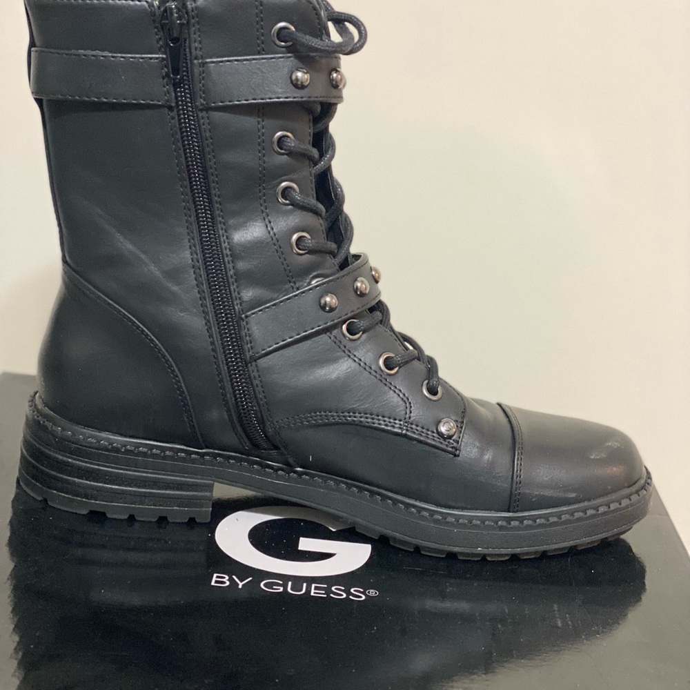 G by Guess black combat boots.